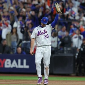 Mets first baseman Pete Alonso in game five of the 2024 NLCS at Citi Field.