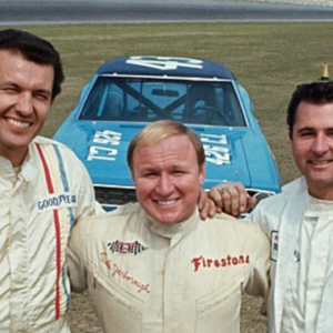 (L-R) Richard Petty, Cale Yarborough and LeeRoy Yarbrough