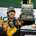 NASCAR Cup Series driver Ryan Blaney (12) wins the inaugural Iowa Corn 350 on Sunday, June 16, 2024, at Iowa Speedway in Newton.