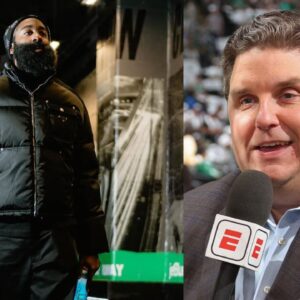 James Harden (L) and Brian Windhorst (R)