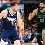 Luka Doncic (L) and Jayson Tatum (R)