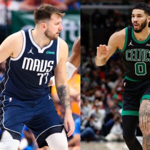 Luka Doncic (L) and Jayson Tatum (R)