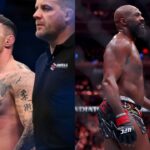 Tom Aspinall (L), Jon Jones (R)