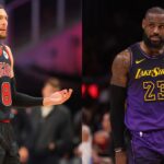 Zach LaVine (L) and LeBron James (R)