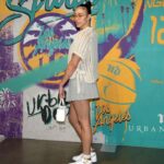 LA Sparks forward Dearica Hamby poses before the game against the Phoenix Mercury at Crypto.com Arena.