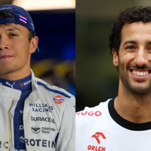 Alex Albon (L) and Daniel Ricciardo (R)