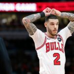 Dec 8, 2024; Chicago, Illinois, USA; Chicago Bulls guard Lonzo Ball (2) reacts during the second half of a basketball game against the Philadelphia 76ers at United Center. Mandatory Credit: Kamil Krzaczynski-Imagn Images