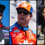 Ryan Preece (L), Brad Keselowski (C) and Joey Logano (R).