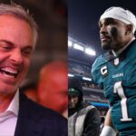 Fox Sports NFL pundit Colin Cowherd, Philadelphia Eagles QB Jalen Hurts - USA TODAY