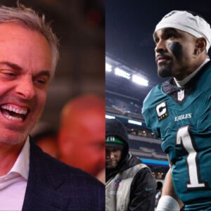 Fox Sports NFL pundit Colin Cowherd, Philadelphia Eagles QB Jalen Hurts - USA TODAY