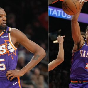 Kevin Durant (L) and Oso Ighodaro (R)