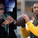 Shannon Sharpe [Left]; Russell Wilson [Right]