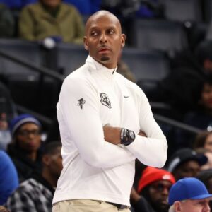 Penny Hardaway head coach of the Memphis Tigers looks on against the Mississippi State Bulldogs during the second half at FedExForum