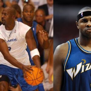Michael Jordan (L), Brendan Haywood (R)