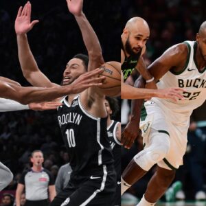 Giannis Antetokounmpo (L) and Khris Middleton (R)