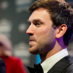 Nov 22, 2024; Charlotte, NC, USA; NASCAR Cup Series driver Daniel Suarez during the NASCAR Awards Banquet at Charlotte Convention Center.
