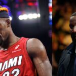 Jimmy Butler (L), Kendrick Perkins (R)