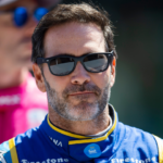 IndyCar Series driver Jimmie Johnson during the running of the 106th Indianapolis 500 at Indianapolis Motor Speedway.