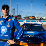 Nov 9, 2024; Avondale, Arizona, USA; NASCAR Cup Series driver Jimmie Johnson during qualifying for the Championship race at Phoenix Raceway. Mandatory Credit: Mark J. Rebilas-Imagn Images