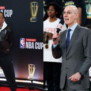 Stephen A. Smith (L), Adam Silver (R)