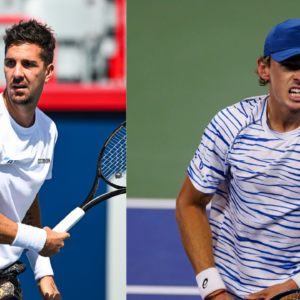 Thanasi Kokkinakis (L) and Alex de Minaur (R)