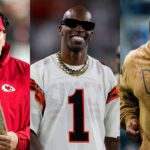 Andy Reid [Left]; Chad Johnson [Center]; Eric Bieniemy [Right]