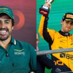 Fernando Alonso (L) and Gabriel Bortoleto (R)