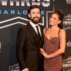 NASCAR Cup Series driver Ryan Blaney (12) and his fiancé Gianna Tulio during the NASCAR Awards Banquet at Charlotte Convention Center.