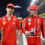 Charles Leclerc and Arthur Leclerc of Ferrari are seen ahead of Formula 1 Abu Dhabi Grand Prix at Yas Marina Circuit