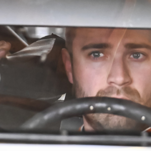 Ty Majeski (91) sits in his car during post-qualifying inspection at the Joe Shear Classic 200 Sunday, May 5, 2024, at Madison International Speedway in the Town of Rutland, Wisconsin.