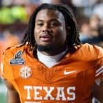 Texas Longhorns running back Jaydon Blue (23) against the Clemson Tigers during the CFP National playoff first round at Darrell K Royal-Texas Memorial Stadium.