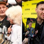 Abdulmanap Nurmagomedov (L), Conor McGregor (R)