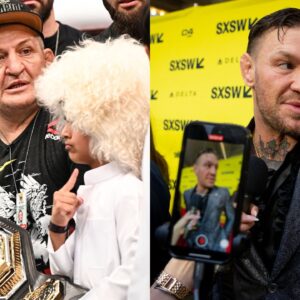 Abdulmanap Nurmagomedov (L), Conor McGregor (R)