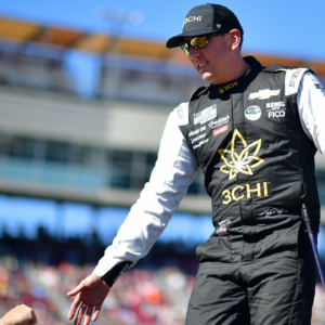 Nov 10, 2024; Avondale, Arizona, USA; NASCAR Cup Series driver Kyle Busch (8) is introduced before the Cup Series championship race at Phoenix Raceway. Mandatory Credit: Gary A. Vasquez-Imagn Images
