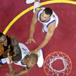 David West and LeBron James NBA: Finals-Golden State Warriors at Cleveland Cavaliers