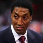Chicago Bulls former player Scottie Pippen prior to the first half against the Dallas Mavericks at the United Center.