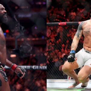 Jon Jones (L) and Tom Aspinall (R)