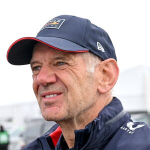 Adrian Newey arrives into the Paddock area on Race Day at the Formula 1 Qatar Airways British Grand Prix at Silverstone, Towcester, Northamptonshire, UK