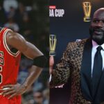 Michael Jordan (L) and Shaquille O'Neal (R)