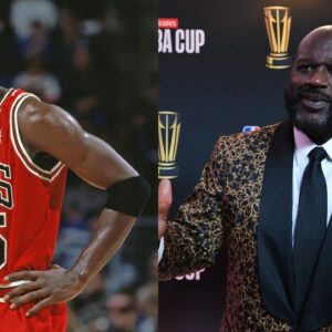 Michael Jordan (L) and Shaquille O'Neal (R)