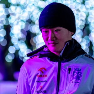 Yuki Tsunoda, racing for the Racing Bulls team during the 2024 Formula 1 Las Vegas Grand Prix at the Las Vegas Street Circuit