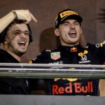 ABU DHABI DJ Martin Garrix and Jos Verstappen of Red Bull Racing after winning the Formula 1 World Championship after the Abu Dhabi Grand Prix at Yas Marina Circuit