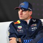 Formula 1 Qatar Airways British Grand Prix, Northamptonshire, UK. Towcester, UK, 07 July 2024. Post race interview as Lewis Hamilton wins , Max Verstappen 2nd (PIC)