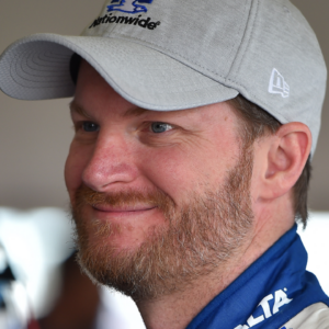 NASCAR Cup Series driver Dale Earnhardt Jr. (88) looks on during practice for the Daytona 500 at Daytona International Speedway.