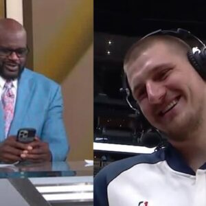 Shaquille O'Neal (L) and Nikola Jokic (R)