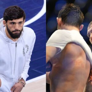 Arman Tsarukyan (L), Khabib Nurmagomedov (R)
