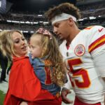 Brittany Mahomes, Sterling Mahomes, and Patrick Mahomes