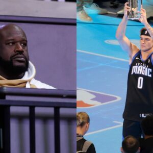Shaquille O'Neal (L) and Mac McClung (R)