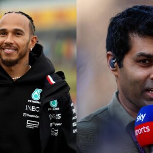 Lewis Hamilton (L) and Karun Chandhok (R)