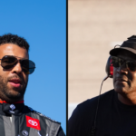 NASCAR 23XI Racing driver, Bubba Wallace (L) and team owner Michael Jordan (R).